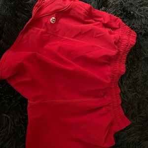 Lululemon hotty hots 4” red size 2 tall